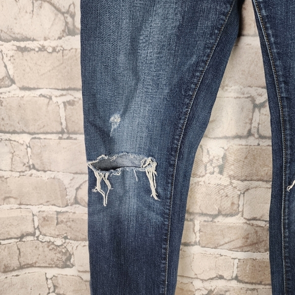 Joes Jeans Ex-Lover Destroyed Distressed Cropped Medium Blue Gemma Wash Size 30 - Picture 10 of 16